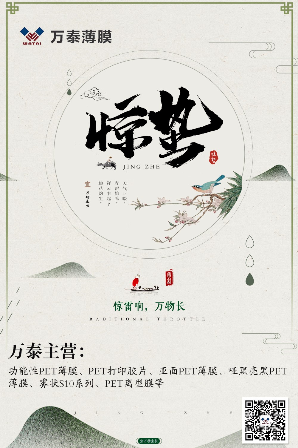微雨眾卉新，一雷驚蟄始